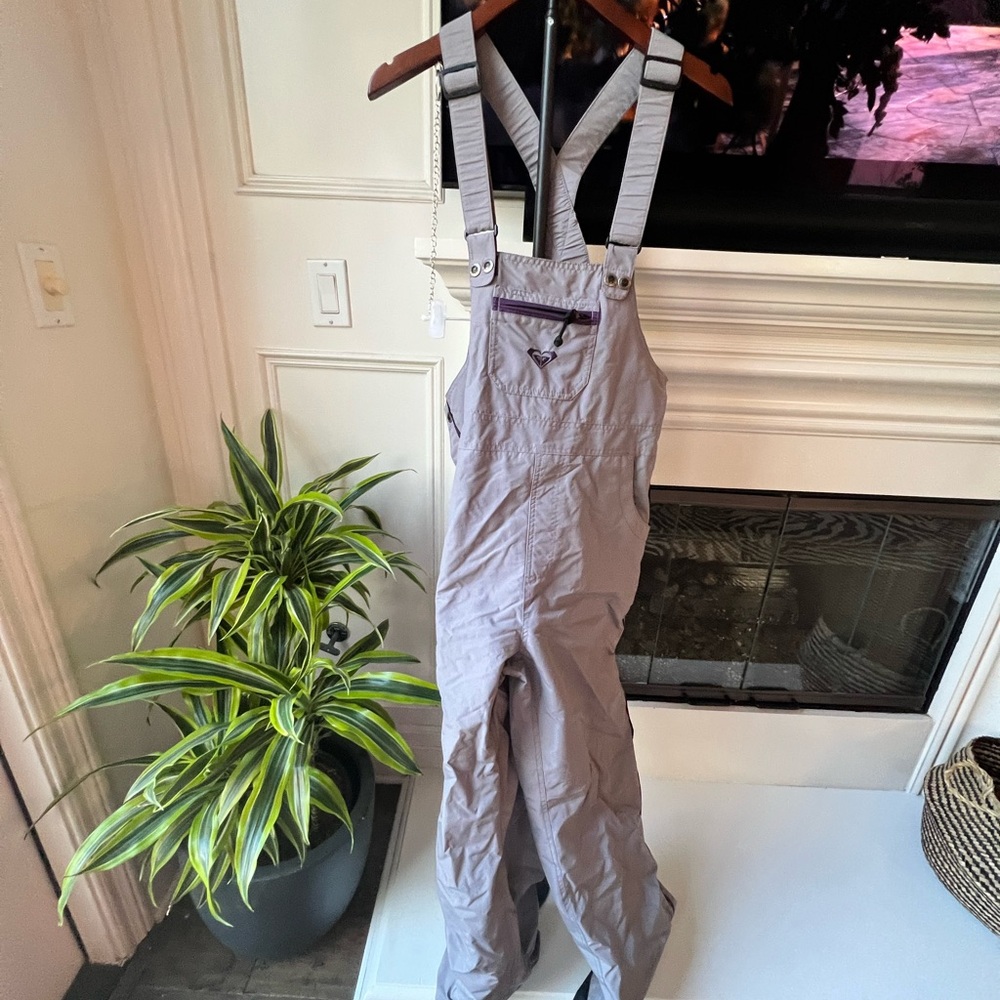 Quiksilver Roxy Snow Bibs Ski Pants – Women’s XL – Purple Gray